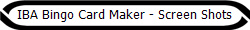 IBA Bingo Card Maker - Screen Shots