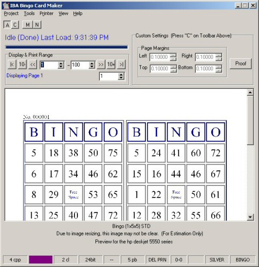 This software allows you to create and print thousands of custom bingo cards.